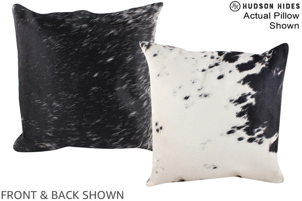 Salt and Pepper Black Cowhide Pillow #A14681