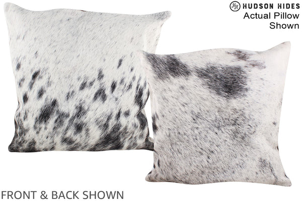 Salt and Pepper Black Cowhide Pillow #A14688