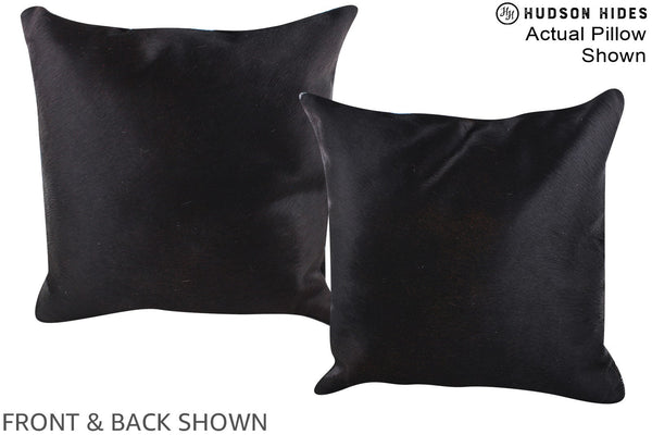 Solid Black Cowhide Pillow #A14701