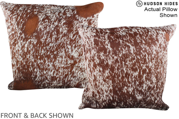 Salt and Pepper Brown Cowhide Pillow #A14703
