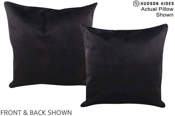 Solid Black Cowhide Pillow #A14704