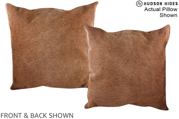 Solid Brown Cowhide Pillow #A14705