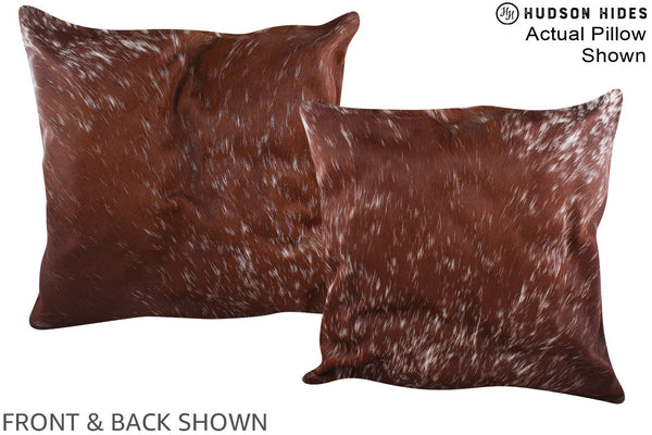 Salt and Pepper Brown Cowhide Pillow #A14710