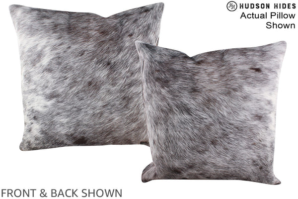 Salt and Pepper Black Cowhide Pillow #A14716