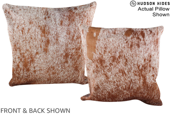 Salt and Pepper Brown Cowhide Pillow #A14737
