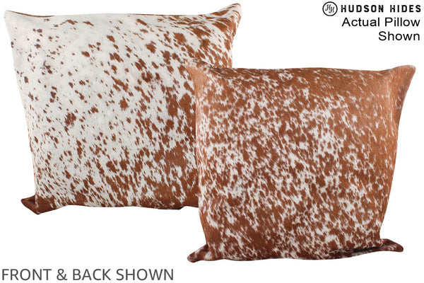 Salt and Pepper Brown Cowhide Pillow #A14747