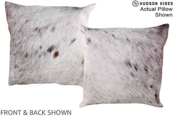 Salt and Pepper Brown Cowhide Pillow #A14748