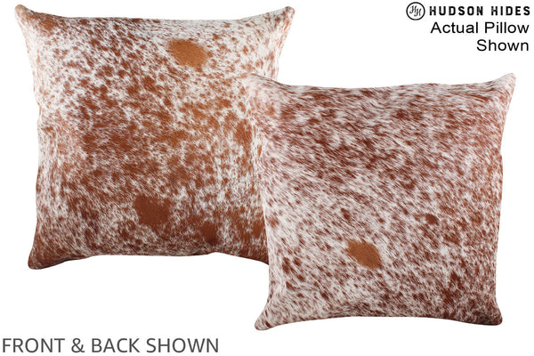Salt and Pepper Brown Cowhide Pillow #A14750