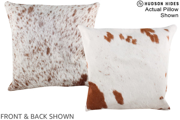 Salt and Pepper Brown Cowhide Pillow #A14759