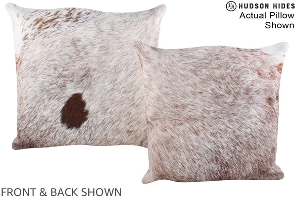 Salt and Pepper Brown Cowhide Pillow #A14761
