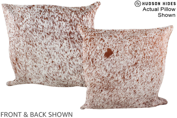 Salt and Pepper Brown Cowhide Pillow #A14763