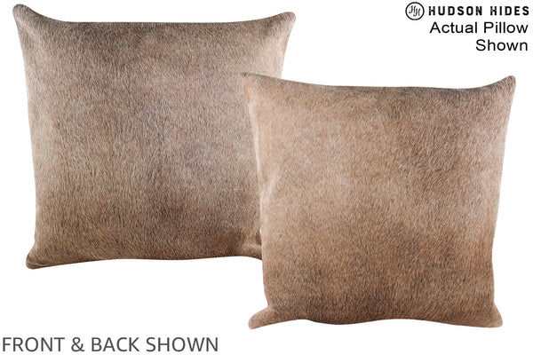 Grey with Beige Cowhide Pillow #A14766