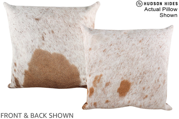 Beige and White Cowhide Pillow #A14767