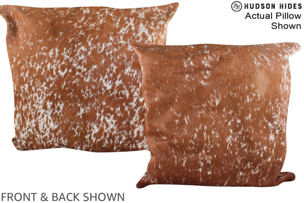 Salt and Pepper Brown Cowhide Pillow #A14771