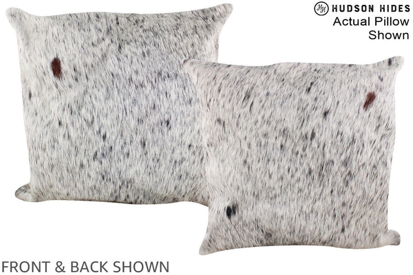 Salt and Pepper Black Cowhide Pillow #A14786