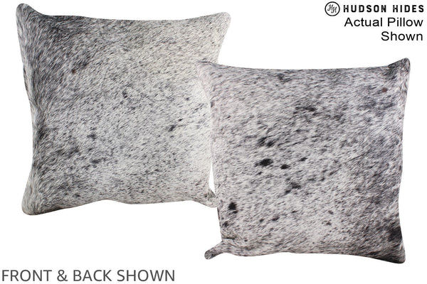 Salt and Pepper Black Cowhide Pillow #A14792