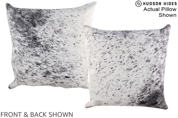 Salt and Pepper Black Cowhide Pillow #A14800
