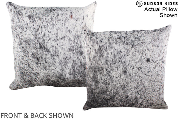 Salt and Pepper Black Cowhide Pillow #A14807