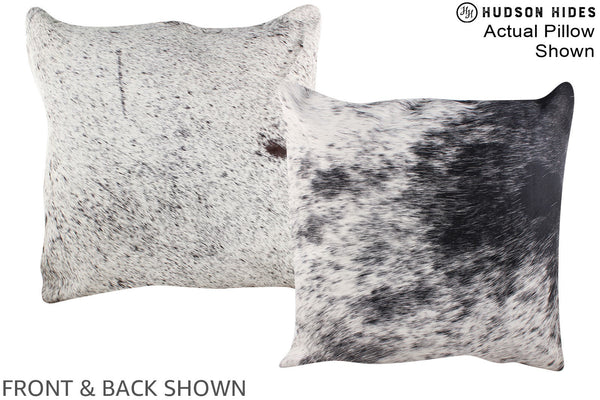 Salt and Pepper Black Cowhide Pillow #A14809