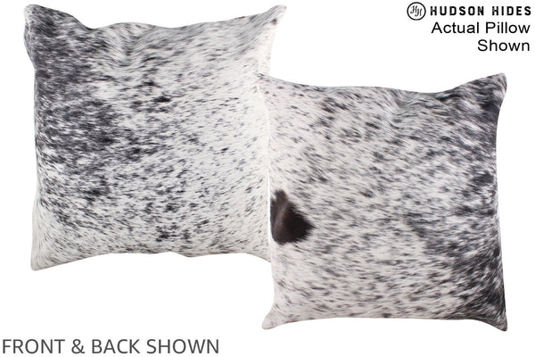 Salt and Pepper Black Cowhide Pillow #A14813