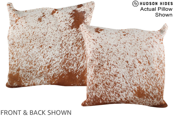 Salt and Pepper Brown Cowhide Pillow #A14817