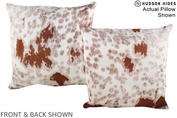 Salt and Pepper Brown Cowhide Pillow #A14818