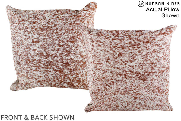 Salt and Pepper Brown Cowhide Pillow #A14822