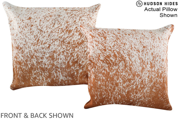 Salt and Pepper Brown Cowhide Pillow #A14823