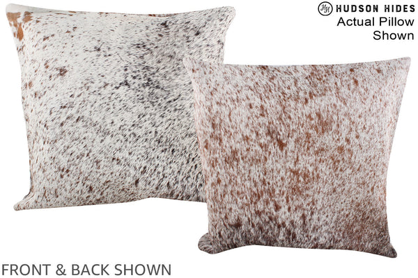 Salt and Pepper Brown Cowhide Pillow #A14825