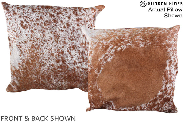 Salt and Pepper Brown Cowhide Pillow #A14826