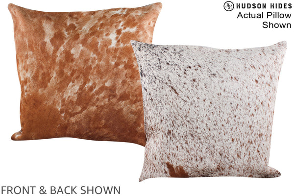Salt and Pepper Brown Cowhide Pillow #A14829