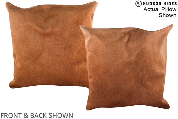 Solid Brown Cowhide Pillow #A14851