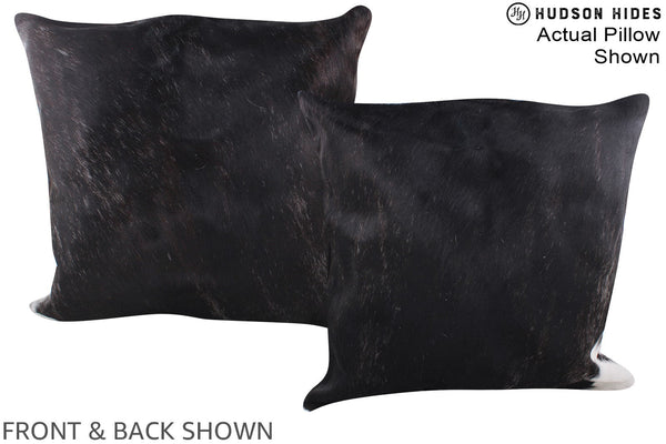 Solid Black Cowhide Pillow #A14865