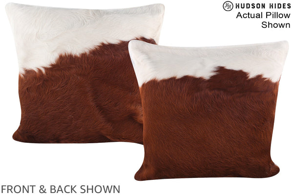 Brown and White Cowhide Pillow #A14870