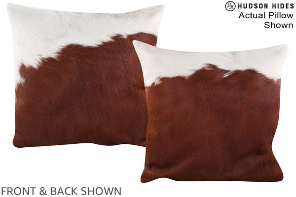 Brown and White Cowhide Pillow #A14871