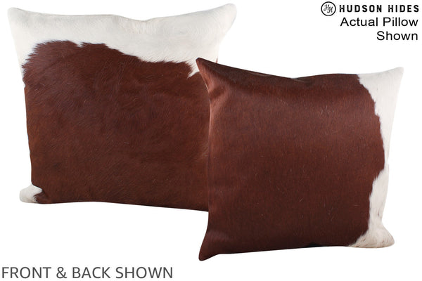 Brown and White Cowhide Pillow #A14887