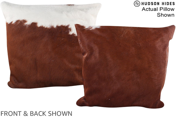 Brown and White Cowhide Pillow #A14900