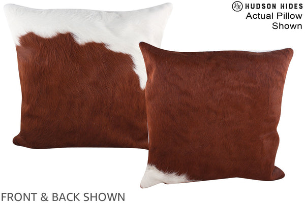 Brown and White Cowhide Pillow #A14915