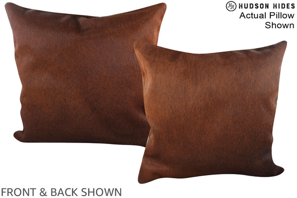 Solid Brown Cowhide Pillow #A14951