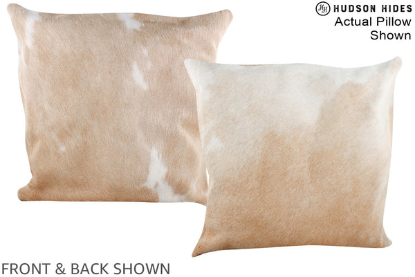 Beige and White Cowhide Pillow #A14981