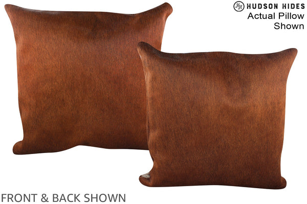 Solid Brown Cowhide Pillow #A14985