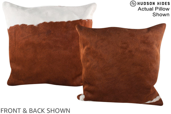 Brown and White Cowhide Pillow #A14997