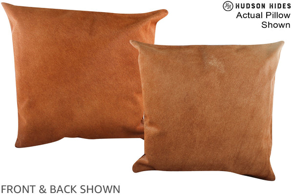 Solid Brown Cowhide Pillow #A14999