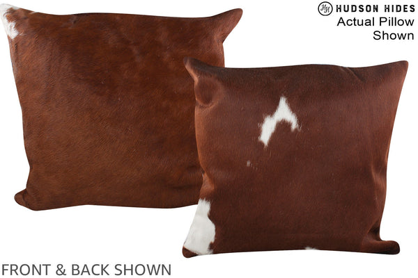 Brown and White Cowhide Pillow #A15007