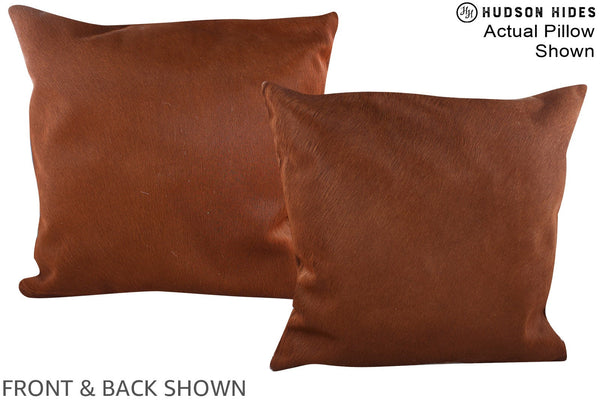 Solid Brown Cowhide Pillow #A15013