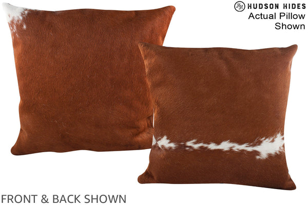 Brown and White Cowhide Pillow #A15022
