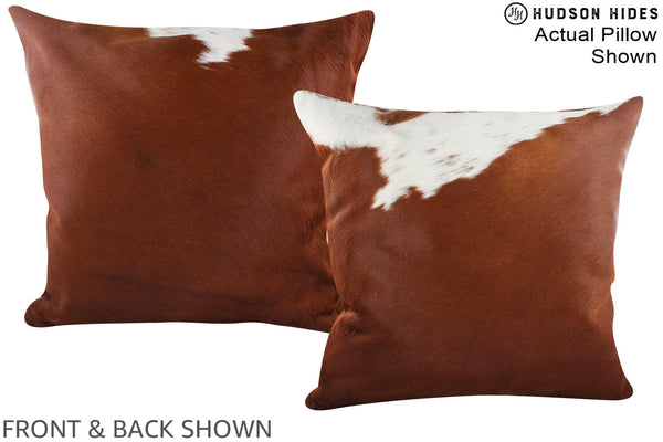 Brown and White Cowhide Pillow #A15064