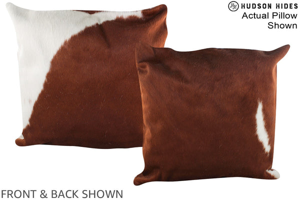 Brown and White Cowhide Pillow #A15065