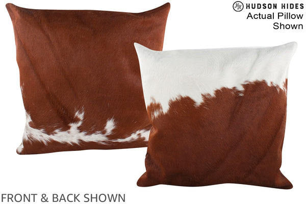 Brown and White Cowhide Pillow #A15095