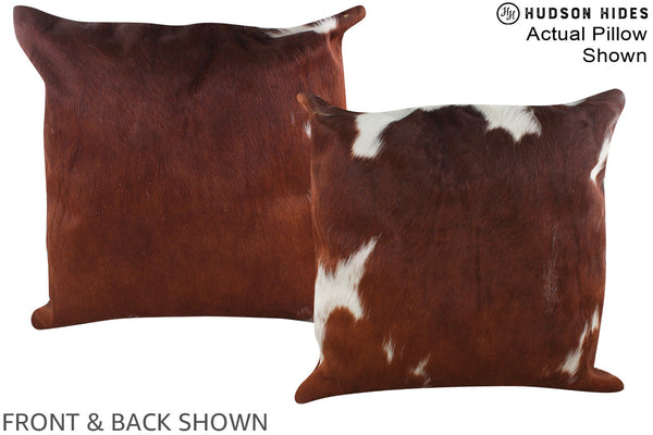 Brown and White Cowhide Pillow #A15107